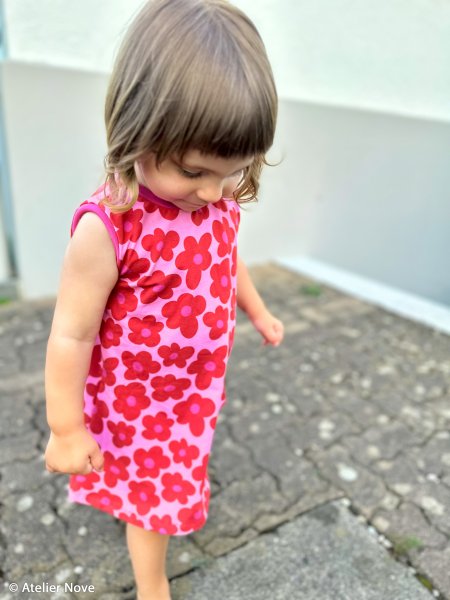 Viskosejersey Happy Flowers by Cherry Picking pink